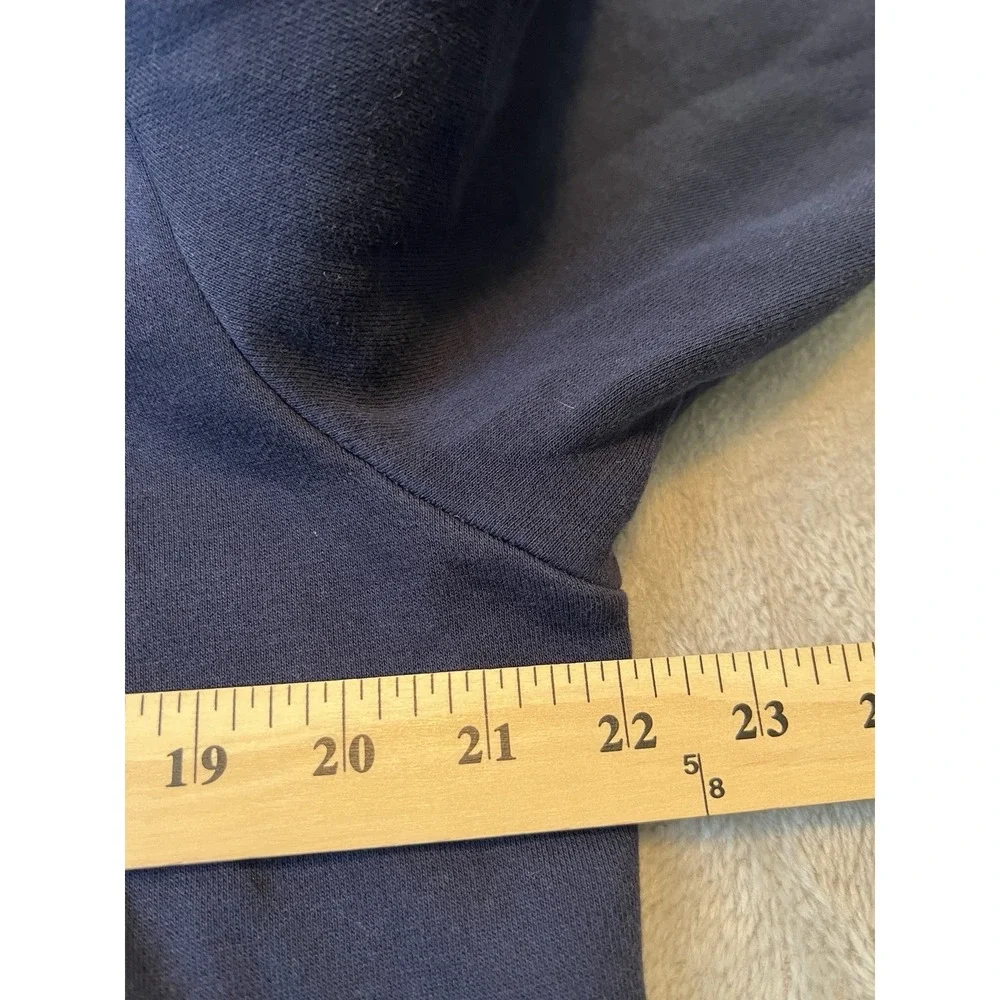 Gap Womens Sweatshirt Size M Navy Blue Logo Graphic Fleece Hoodie